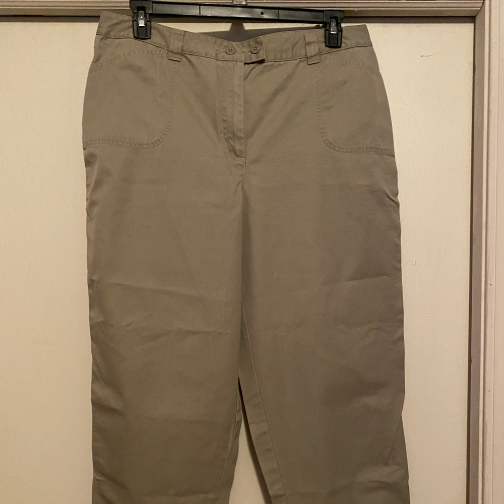 Talbots Wide-Leg Khaki Pants. Size 18.